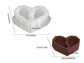 Molde silicona corazon dividido